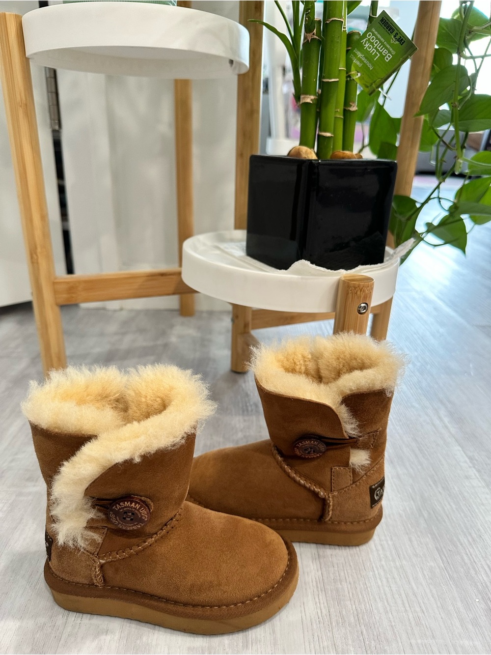 UGG Kids Button Boot in Brown Suede (bought in Australia)